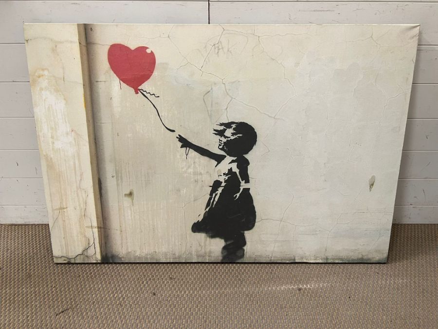 A canvas print of Banksy artwork 123cm x 83cm