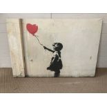 A canvas print of Banksy artwork 123cm x 83cm