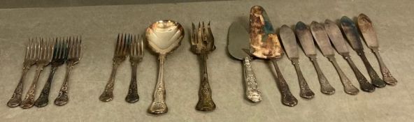 Grenadier Silversmiths fish knives set and assorted cutlery