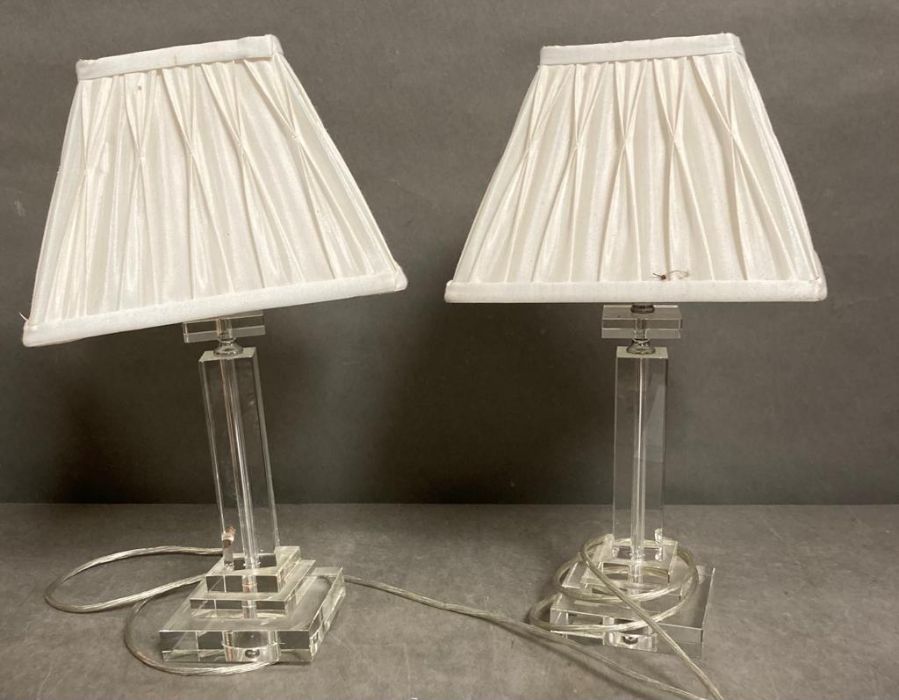 A Pair of contemporary bedside lamps