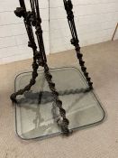 A glass hanging table with rope design (H200cm Sq88cm)