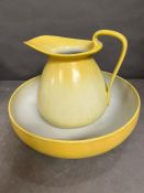 Royal Doulton wash bowl and jug in ascending yellow