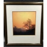 Framed photograph of Glstonbury Tor, signed lower right