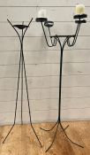 Two metal candle holders (H100cm)