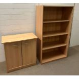 An open bookcase and a cupboard (H145cm W82cm D42cm)