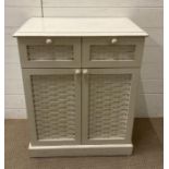 A white two drawer cupboard under sick cupboard (H80cm W80cm D40cm)