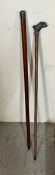 Two silver capped walking sticks