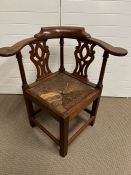 An 18th Century mahogany corner chair
