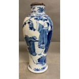 A Late 19th Century Kangxi vase with wooden seal. H 27cm