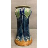 A Royal Doulton pottery vase in blue and green