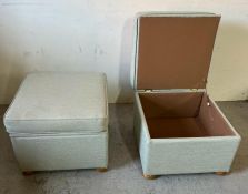A pair of footstools opening to storage (H49cm SQ57cm)
