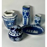 A selection of blue and white china