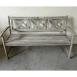 A wooden garden bench