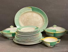 A Royal Venton Ware by J Steventon & Sons part dinner service in an Art Deco style to include two