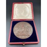 A Large Queen Victoria 1887 Golden Jubilee Medal in bronze with portrait by Joseph Edgar Boehm.