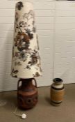 A Mid Century fat lava floor lamp and a German Studio pottery vase lamp (H132cm)