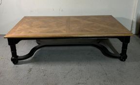 A large coffee table with black lacquer legs (H47cm W170cm D95cm)