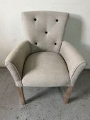 A button back side chair or bedroom chair