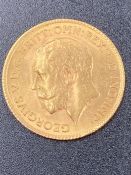 A 1914 Half sovereign coin