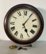 An English vintage mahogany cased hall clock