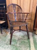 A yew and ash Windsor chair AF