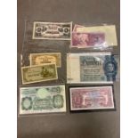 A small selection of banknotes to include British Armed Forces