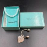 A Tiffany sterling silver heart shaped key ring