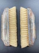 A silver handled comb and brush set, hallmarked for Birmingham