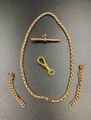 A selection of 9ct gold broken Albert Chains (Approximate Total weight 14.7g)