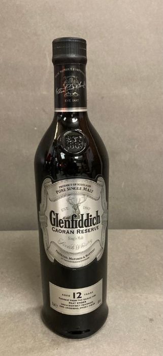 A bottle of Glenfiddich Caoran reserve