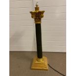 A Corinthian column style lamp in black and gilt (H50cm)