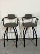 A pair of high bar stools with rotating seats (H110cm W56cm)