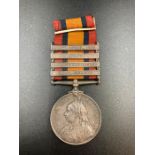 A Queens South Africa Medal with bars for South Africa 1902 and 1901, Orange Free State, Cape Colony