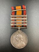A Queens South Africa Medal with bars for South Africa 1902 and 1901, Orange Free State, Cape Colony