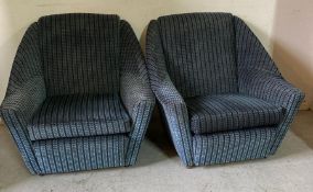 A pair of Mid Century lounge chairs with original upholstered