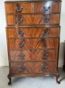 A mahogany chest on chest by Bath cabinet markers Bath and London (H150cm W95cm D47cm)