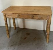 A pine side table or console table with drawers (H74cm W106cm D51cm)