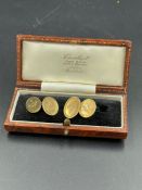 A pair of Masonic themed 9ct gold cuff links (Approximate Total Weight 5g)