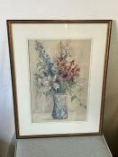 A still life water colour "Flowers" by Bethia Clarke, British artist (1867 - 1959) 34cm x 53cm