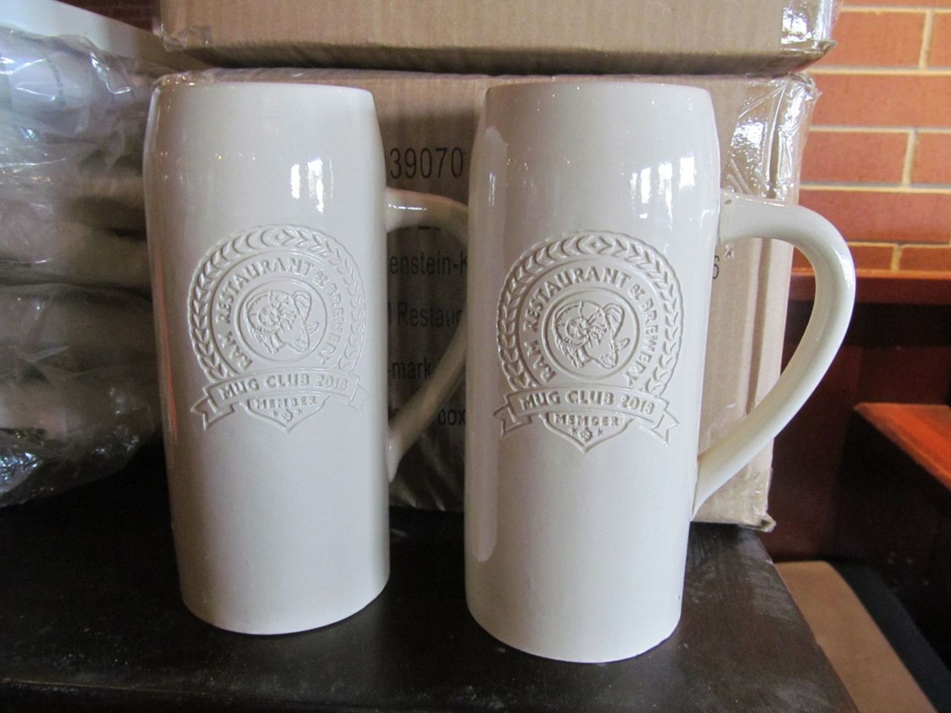 Lot - (3) Boxes Ram Brewery "Mug Club 2019" Beer Steins (Dining Area) - Image 2 of 2