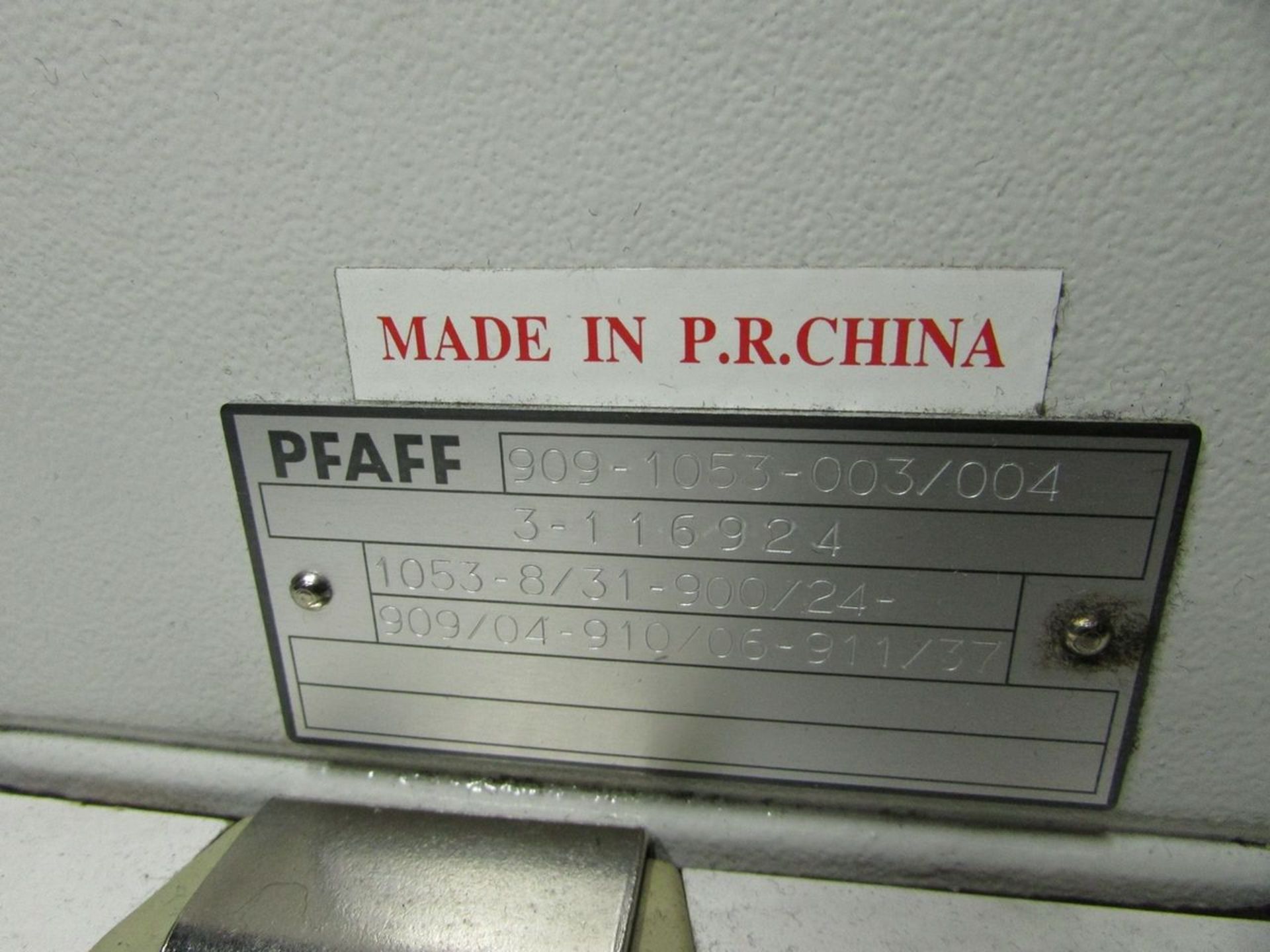 Pfaff Model 1053-8/31-900/24 (S/N: 3-116924) Single Needle Lockstitch Sewing Machine, Pfaff Stitch - Image 9 of 9
