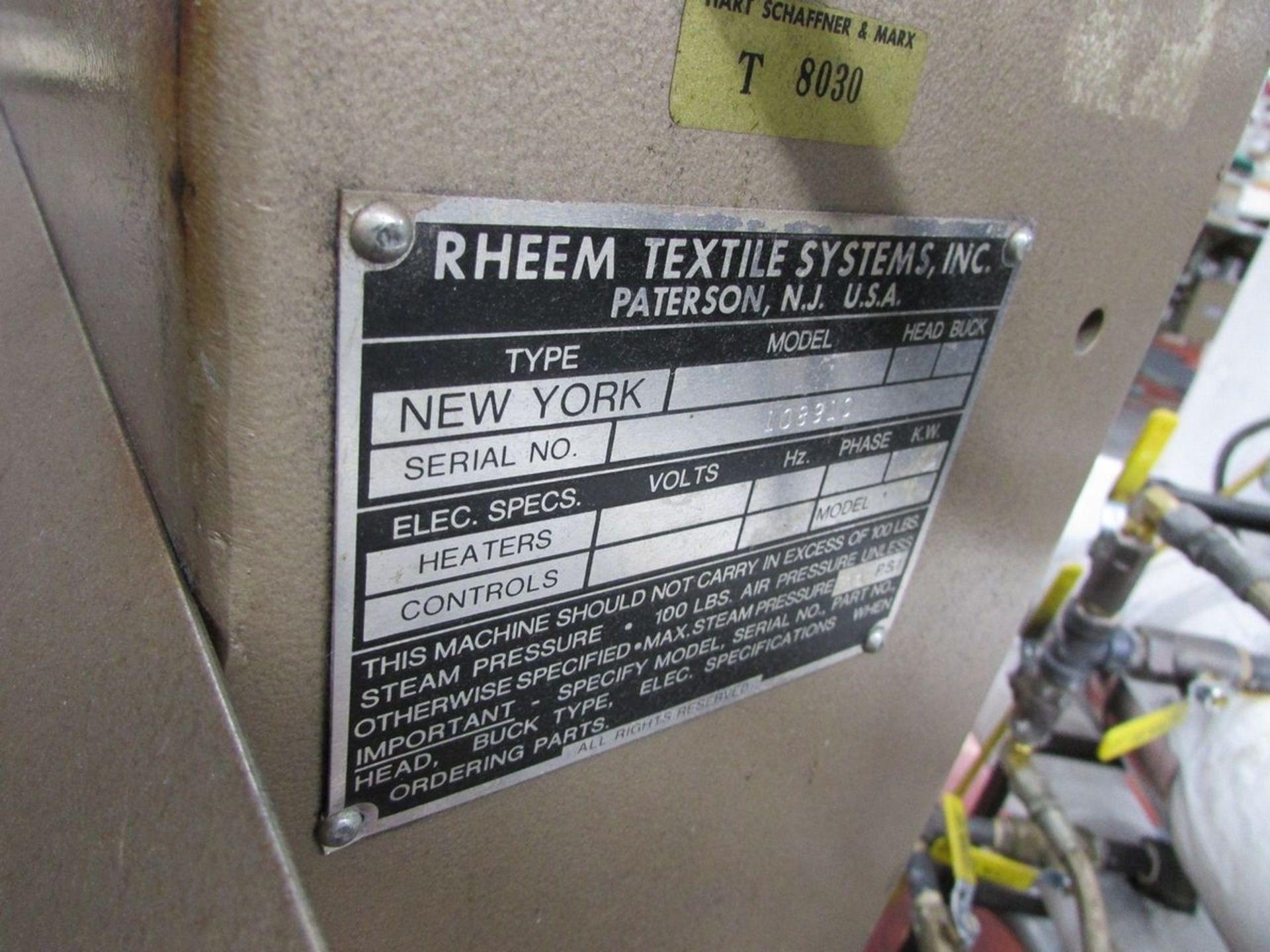 Rheem New York Model 0-26-L (S/N: 108910) Dart Press - Image 7 of 7