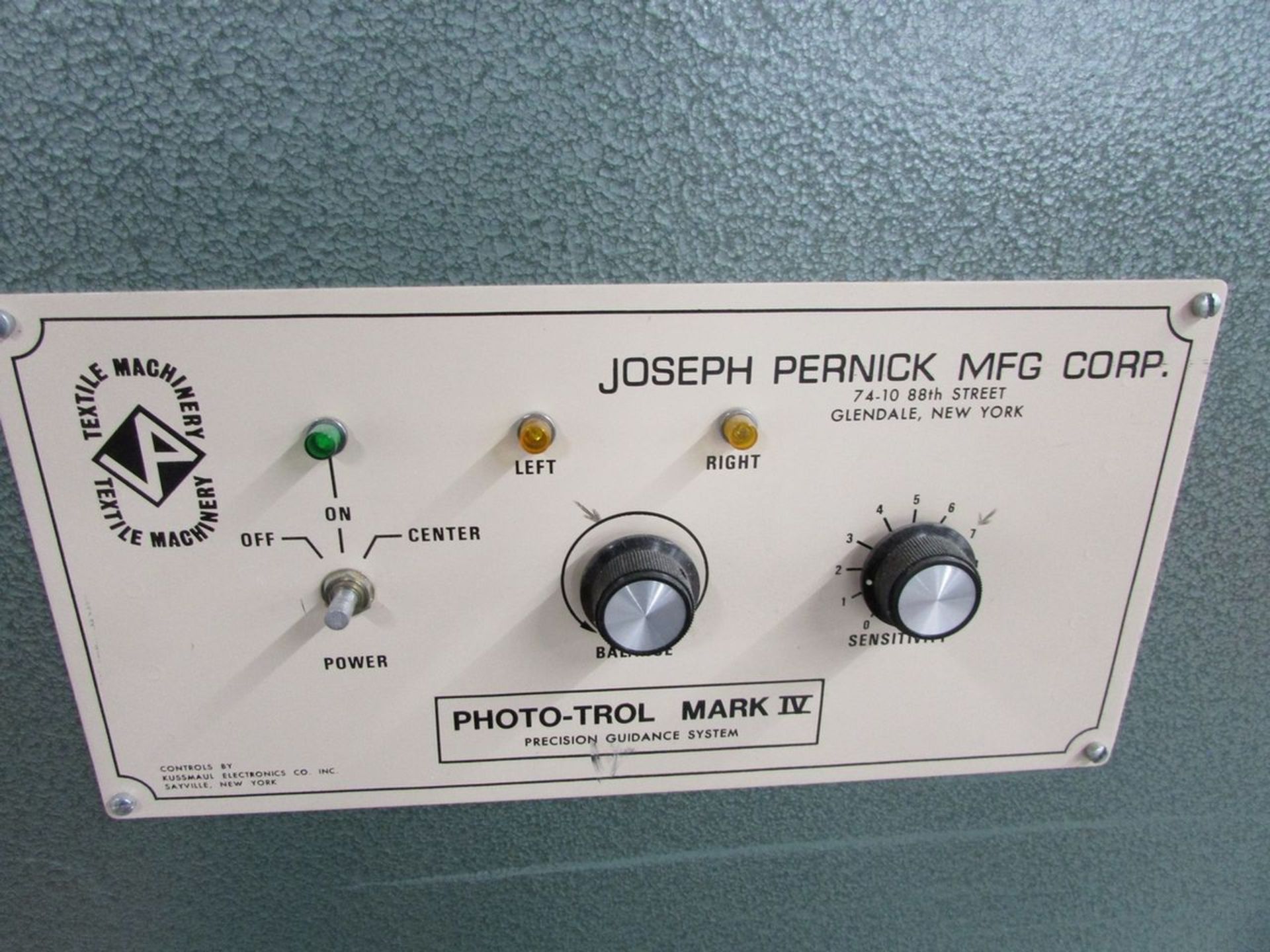 Joseph Pernick Model TM-840 (S/N: 9628) Textile Inspection Machine to Include: Qualicomp Fabric - Image 12 of 15
