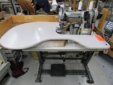 Durkopp Model 697-24155 (S/N: 590649) Single Needle Lockstitch Post Bed Sewing Machine, Auto