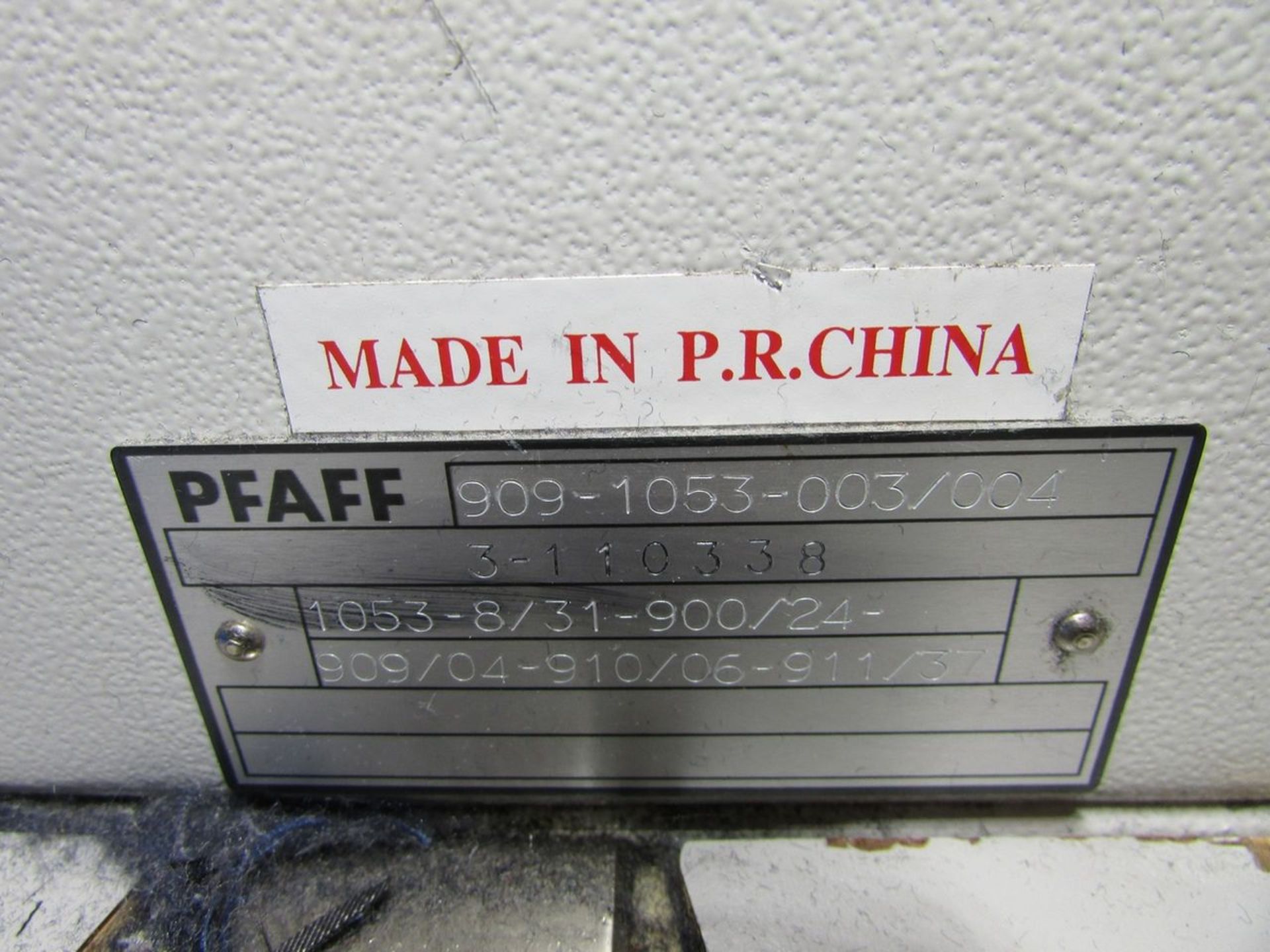 Pfaff Model 1053-8/31-900/24 (S/N: 3-110338) Single Needle Lockstitch Sewing Machine, Trimmer, - Image 10 of 10