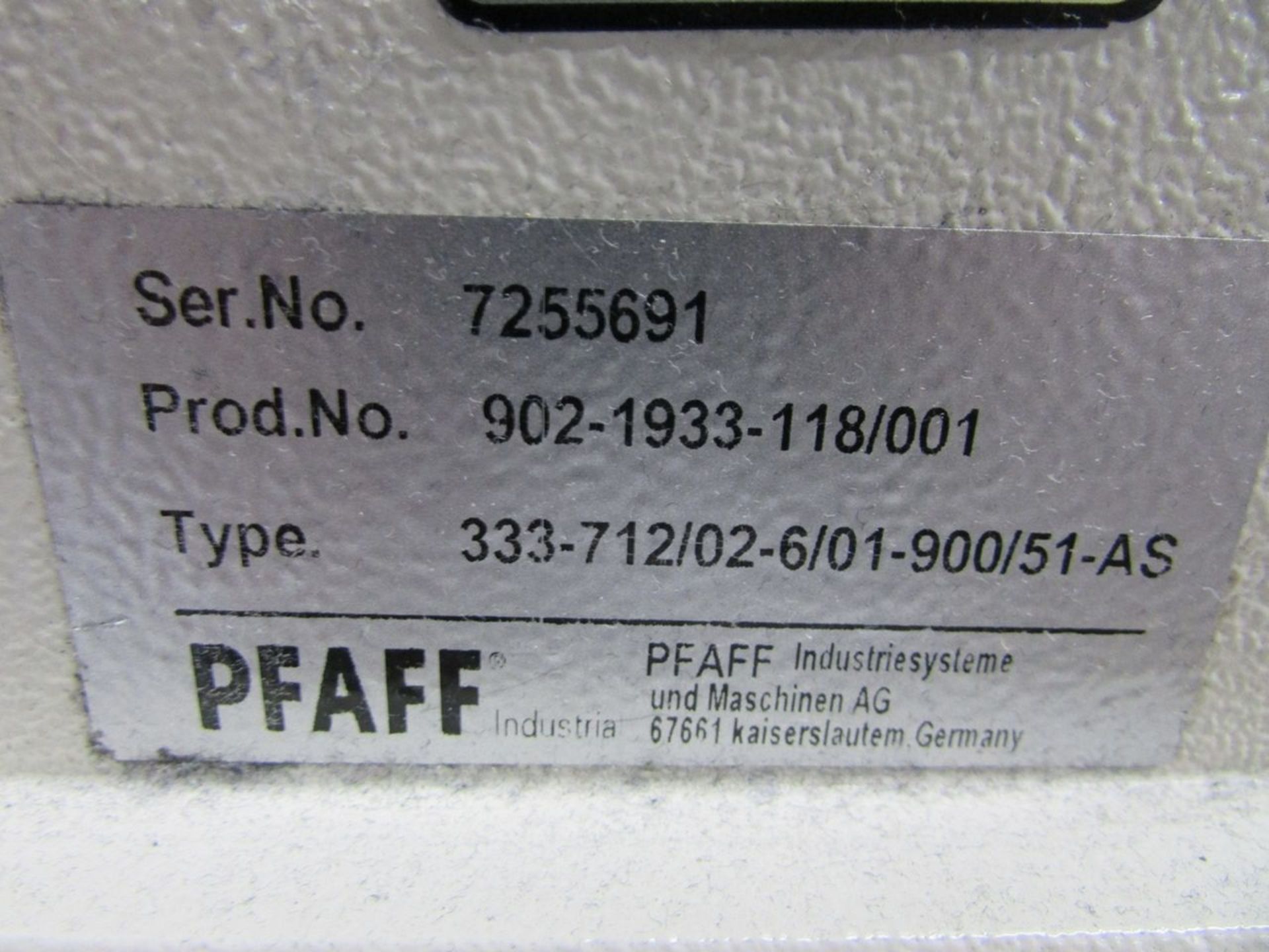 Pfaff Model 333-712/02 (S/N: 7255691) Single Needle Lockstitch Cylinder Bed Sewing Machine, Auto - Image 11 of 11