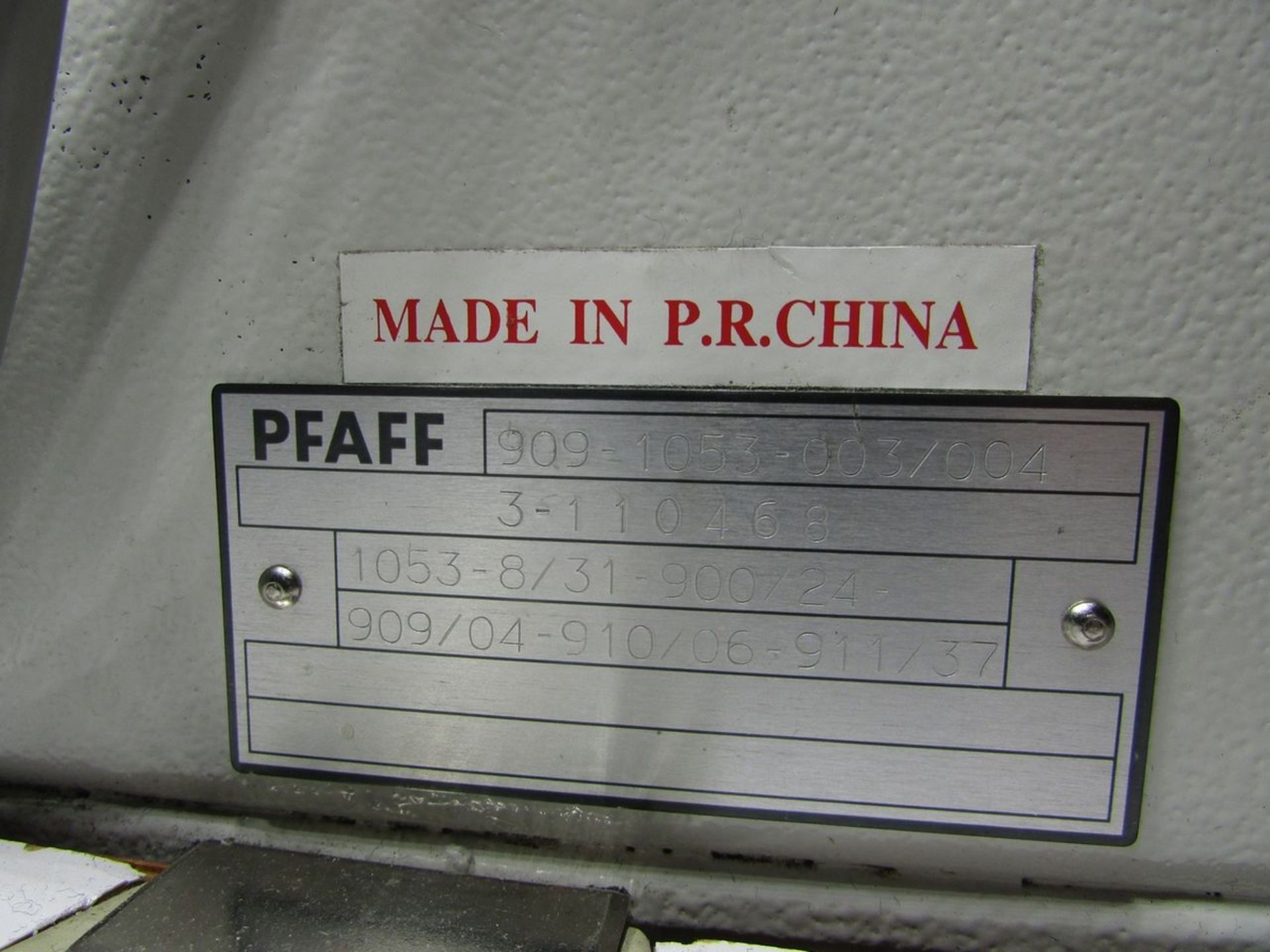 Pfaff Model 1053-8/31-900/24 Single Needle Lockstitch Sewing Machine, Back Tack, Pfaff Stitch - Image 9 of 9