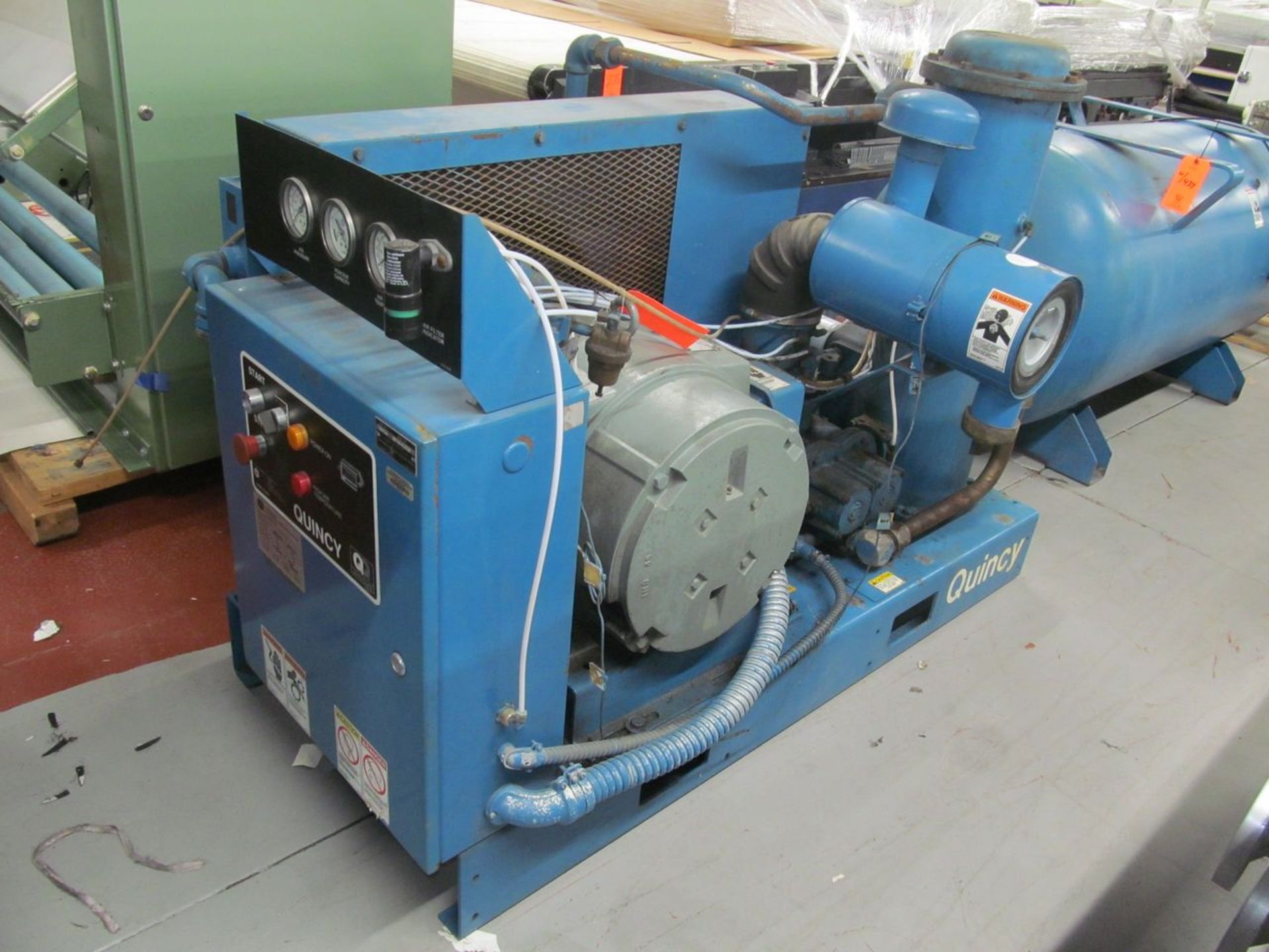 Quincy 40-HP Model QST-40ANA22H Air Compressor, S/N: 94784; with 34,000 Hrs. (at Time of
