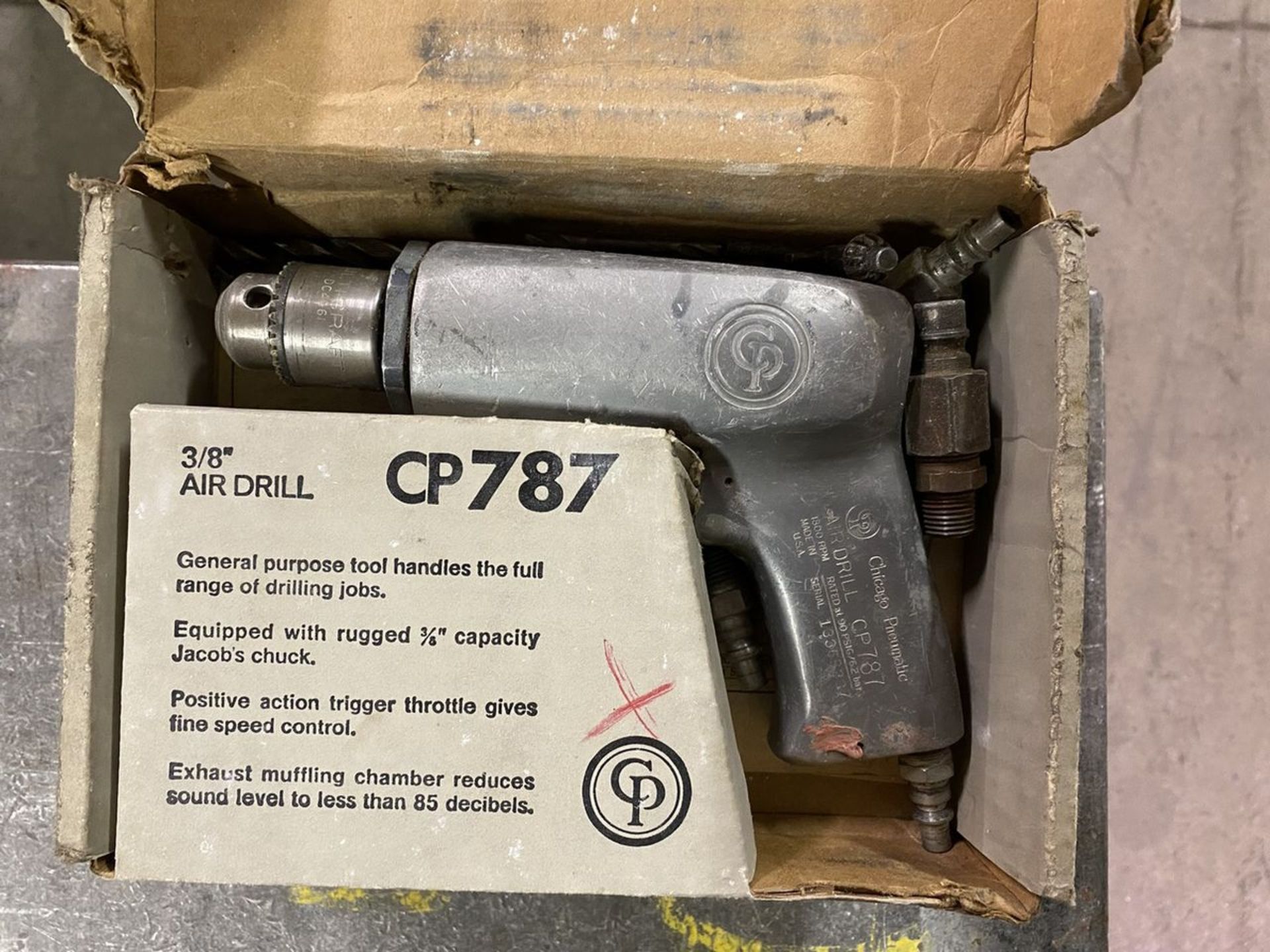 Lot - (1) Chicago Pneumatic 3/8 in. Model CP787 Air Drill; and (1) Chicago Pneumatic Air Hammer - Image 2 of 3