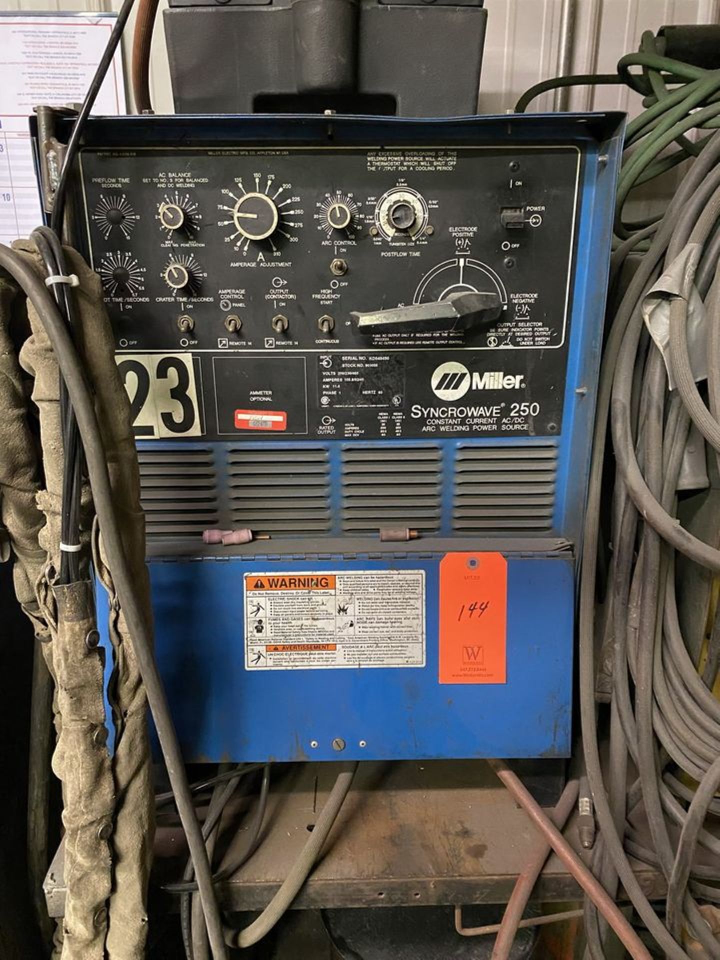 Miller Syncrowave 250 Constant Current CC-AC/DC Arc Welding Power Source, S/N: KD548490; with - Image 3 of 6